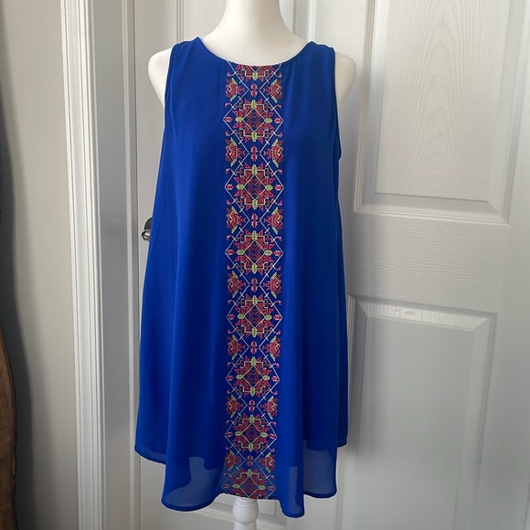 Sequin Hearts Dresses & Skirts - Sequin Hearts Blue Sleeveless Flowy Dress